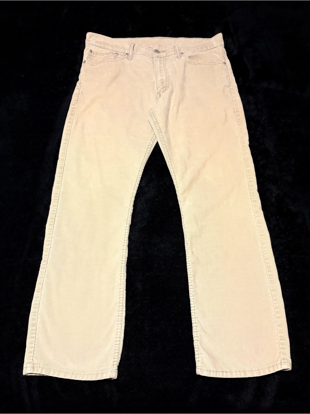 Levi's 514 Straight fit corduroy Timberwolf khaki jeans size 34W x 30L